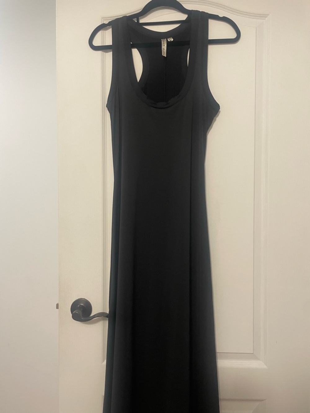 Black Sleeveless Maxi Dress with Racerback Detail by Ocean Blue, Size XL